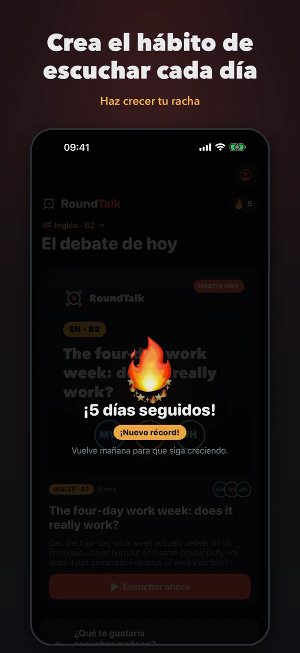 Racha diaria de escucha