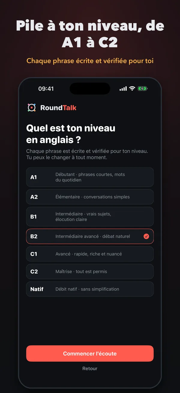 Choisis ton niveau, de A1 à C2