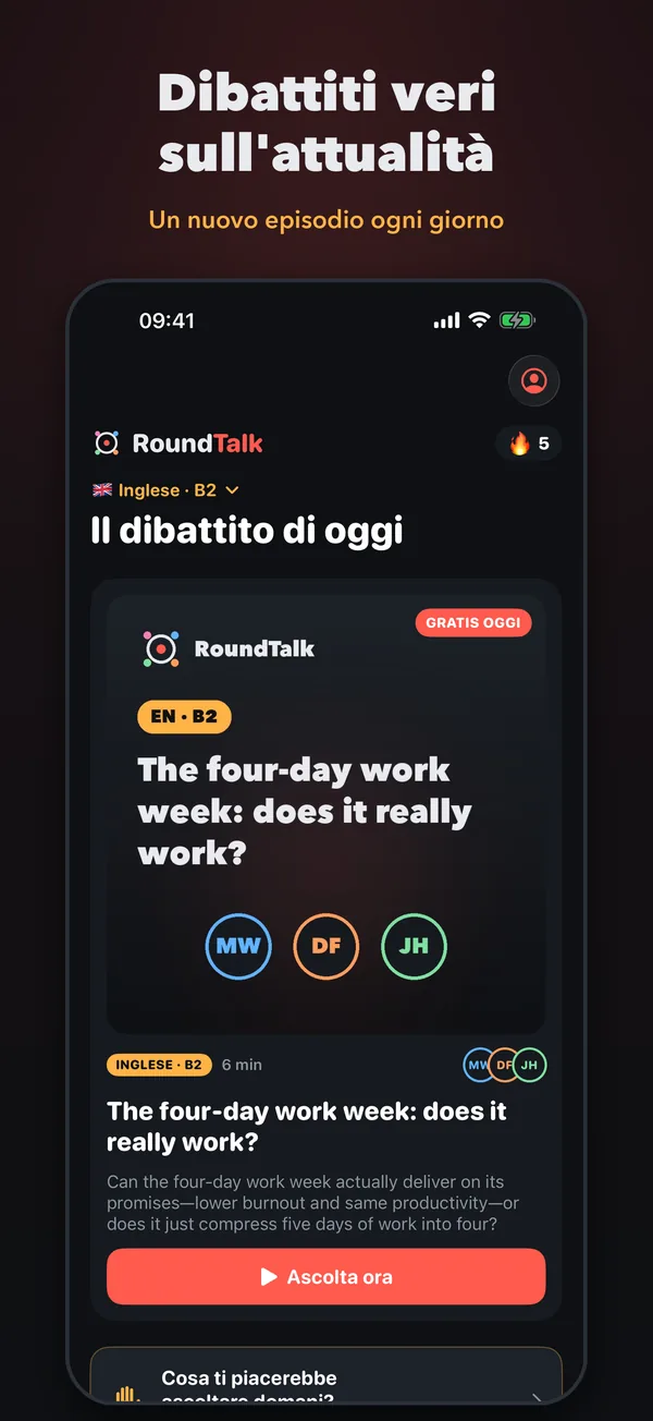 App RoundTalk: il dibattito di oggi al tuo livello